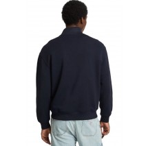 GUESS JEANS HALF ZIP REG EMBRO SWEAT ΜΠΛΟΥΖΑ ΦΟΥΤΕΡ ΑΝΔΡΙΚΗ DARK NAVY