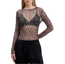 TOMMY JEANS  SLIM AOP MESH LS TOP EXT ΜΠΛΟΥΖΑ ΓΥΝΑΙΚΕΙΑ LEOPARD