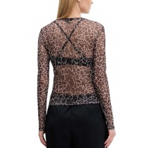 TOMMY JEANS  SLIM AOP MESH LS TOP EXT ΜΠΛΟΥΖΑ ΓΥΝΑΙΚΕΙΑ LEOPARD