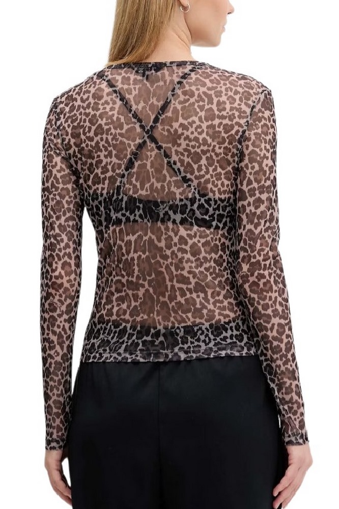 TOMMY JEANS  SLIM AOP MESH LS TOP EXT ΜΠΛΟΥΖΑ ΓΥΝΑΙΚΕΙΑ LEOPARD