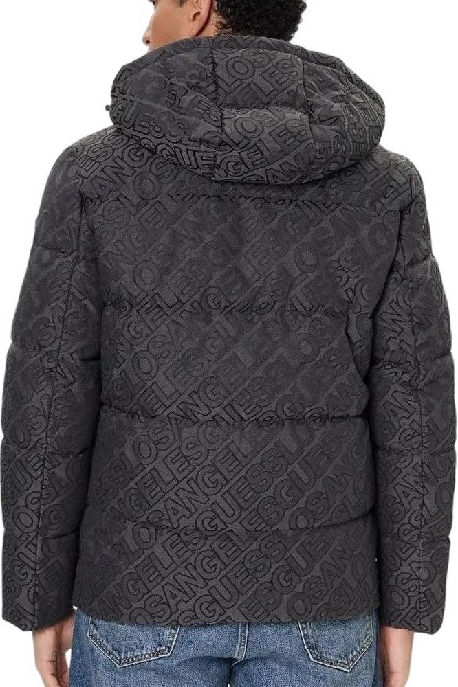 GUESS ALLOVER LOGO PUFFA JACKET ΜΠΟΥΦΑΝ ΑΝΔΡΙΚΟ BLACK