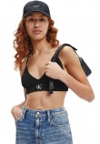 CALVIN KLEIN JEANS BADGE KNITTED BRALETTE ΤΟΠ ΓΥΝΑΙΚΕΙΟ BLACK