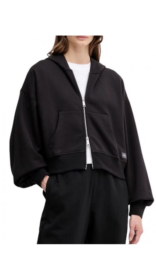 CALVIN KLEIN JEANS FRNCH TRRY BDG LG ΖΑΚΕΤΑ ΦΟΥΤΕΡ ΓΥΝΑΙΚΕΙΑ BLACK