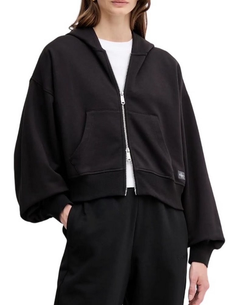 CALVIN KLEIN JEANS FRNCH TRRY BDG LG ΖΑΚΕΤΑ ΦΟΥΤΕΡ ΓΥΝΑΙΚΕΙΑ BLACK