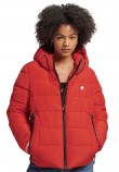 SUPERDRY ΜΠΟΥΦΑΝ HOODED SPIRIT SPORTS PUFFER ΓΥΝΑΙΚΕΙΟ RED