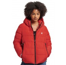 SUPERDRY ΜΠΟΥΦΑΝ HOODED SPIRIT SPORTS PUFFER ΓΥΝΑΙΚΕΙΟ RED