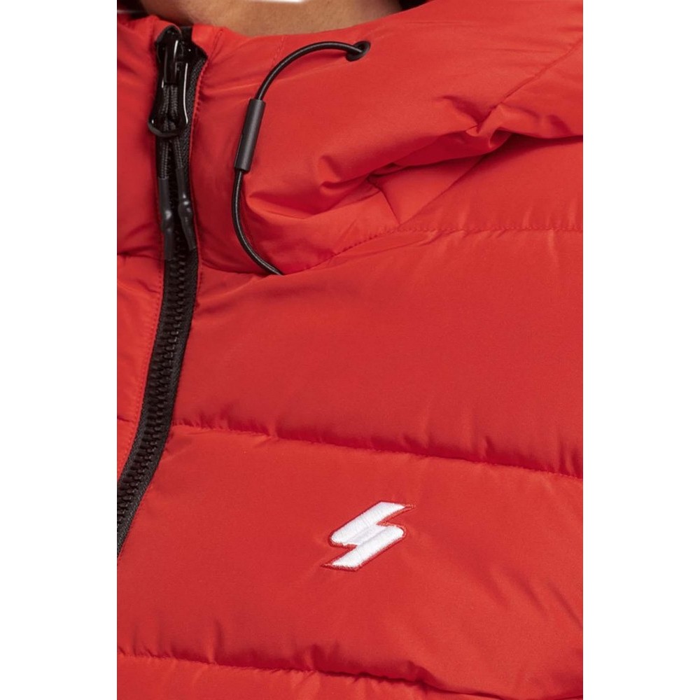 SUPERDRY ΜΠΟΥΦΑΝ HOODED SPIRIT SPORTS PUFFER ΓΥΝΑΙΚΕΙΟ RED