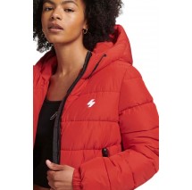 SUPERDRY ΜΠΟΥΦΑΝ HOODED SPIRIT SPORTS PUFFER ΓΥΝΑΙΚΕΙΟ RED