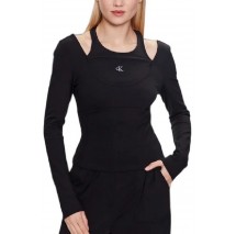 CALVIN KLEIN JEANS DOOBLE LAYER MILANO LONG SLEEVE ΜΠΛΟΥΖΑ ΓΥΝΑΙΚΕΙΑ BLACK