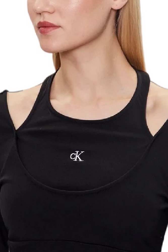 CALVIN KLEIN DOOBLE LAYER MILANO LONG SLEEVE ΜΠΛΟΥΖΑ ΓΥΝΑΙΚΕΙΑ BLACK