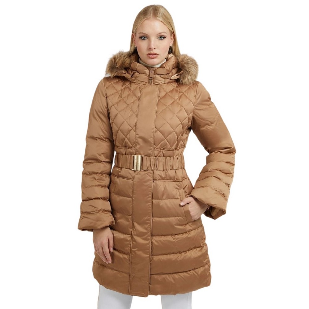 ΜΠΟΥΦΑΝ LOLIE DOWN JACKET ΓΥΝΑΙΚΕΙΟ GUESS BEIGE