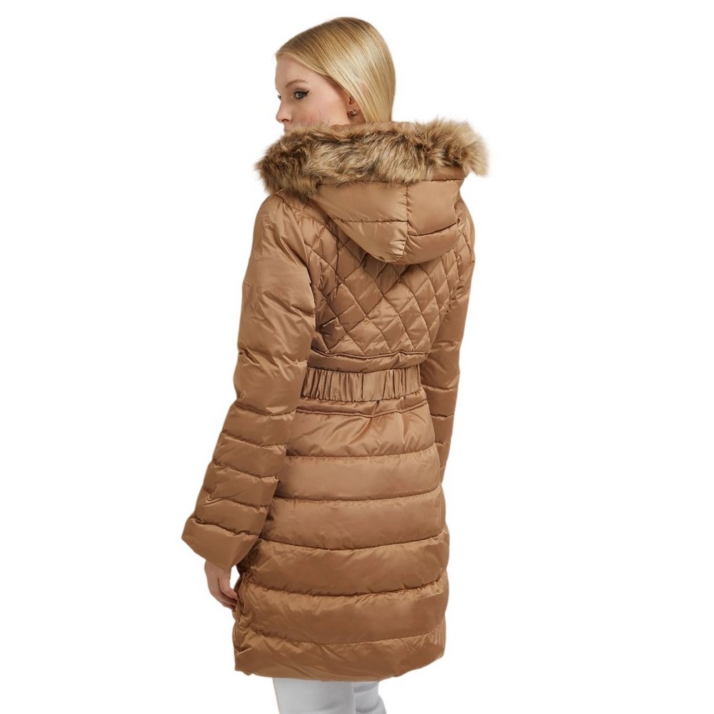 ΜΠΟΥΦΑΝ LOLIE DOWN JACKET ΓΥΝΑΙΚΕΙΟ GUESS BEIGE