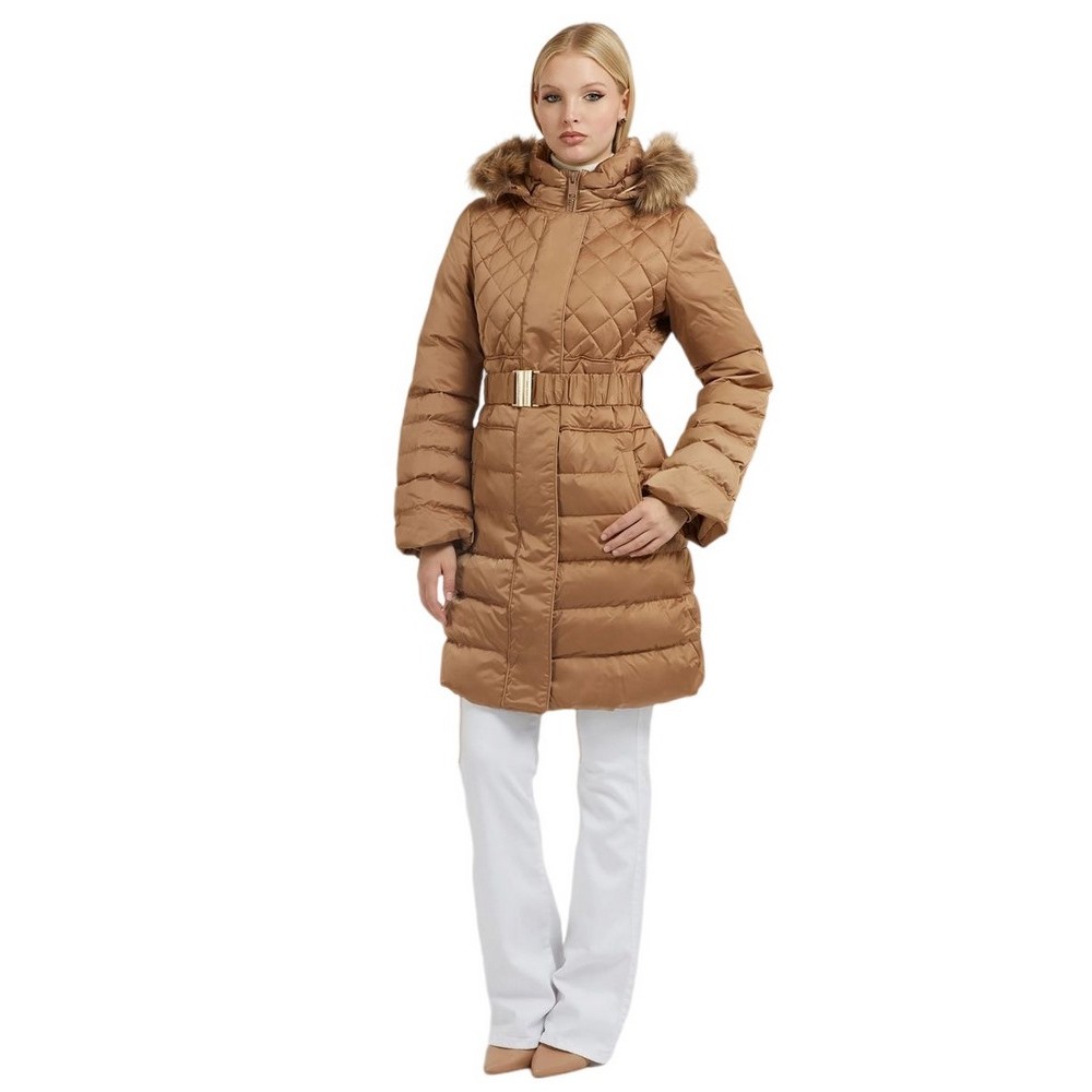 ΜΠΟΥΦΑΝ LOLIE DOWN JACKET ΓΥΝΑΙΚΕΙΟ GUESS BEIGE