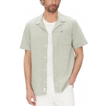TOMMY JEANS LINEN BLEND CAMP SS EXT ΠΟΥΚΑΜΙΣΟ ΑΝΔΡΙΚΟ GREEN