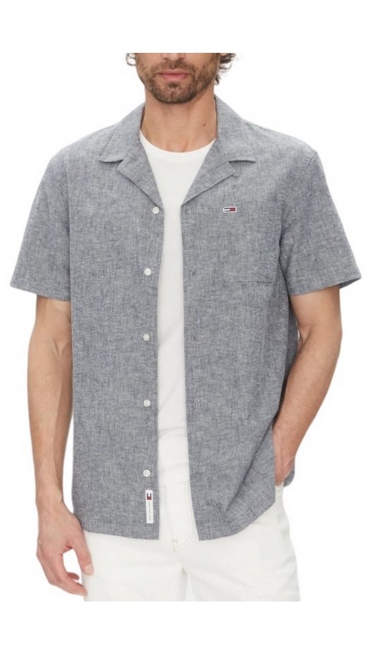 TOMMY JEANS LINEN BLEND CAMP SS EXT ΠΟΥΚΑΜΙΣΟ ΑΝΔΡΙΚΟ DARK NAVY