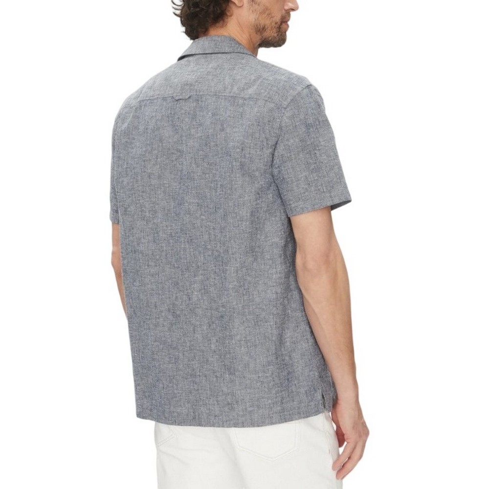 TOMMY JEANS LINEN BLEND CAMP SS EXT ΠΟΥΚΑΜΙΣΟ ΑΝΔΡΙΚΟ DARK NAVY