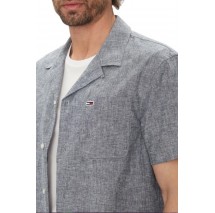 TOMMY JEANS LINEN BLEND CAMP SS EXT ΠΟΥΚΑΜΙΣΟ ΑΝΔΡΙΚΟ DARK NAVY