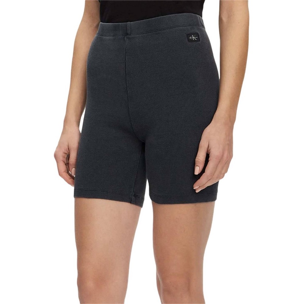 CALVIN KLEIN JEANS WASHED WOVEN LABEL RIB SHORTS ΚΟΛΑΝ  ΓΥΝΑΙΚΕΙΟ WASHED BLACK