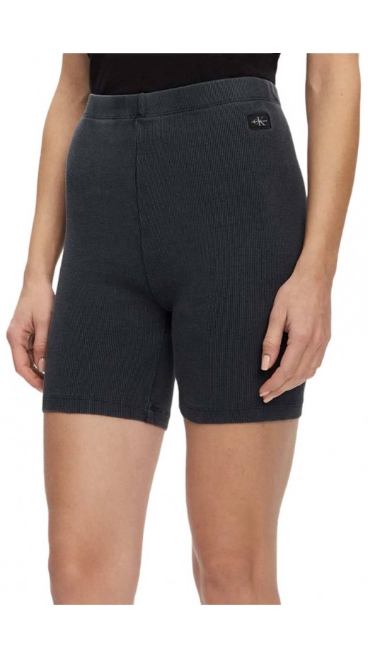 CALVIN KLEIN JEANS WASHED WOVEN LABEL RIB SHORTS ΚΟΛΑΝ  ΓΥΝΑΙΚΕΙΟ WASHED BLACK