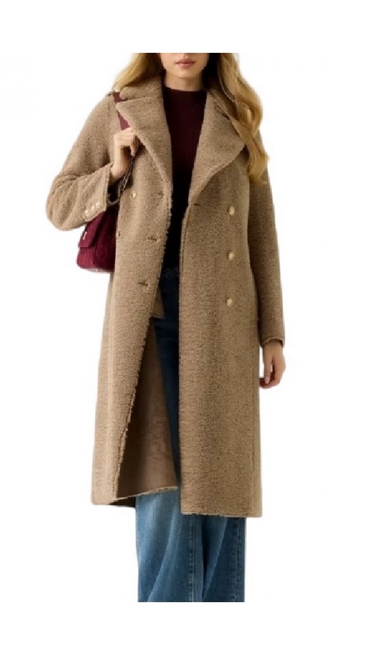 GUESS LAILA FAUX FUR BONDED COAT ΠΑΛΤΟ ΓΥΝΑΙΚΕΙΟ BEIGE