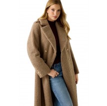 GUESS LAILA FAUX FUR BONDED COAT ΠΑΛΤΟ ΓΥΝΑΙΚΕΙΟ BEIGE