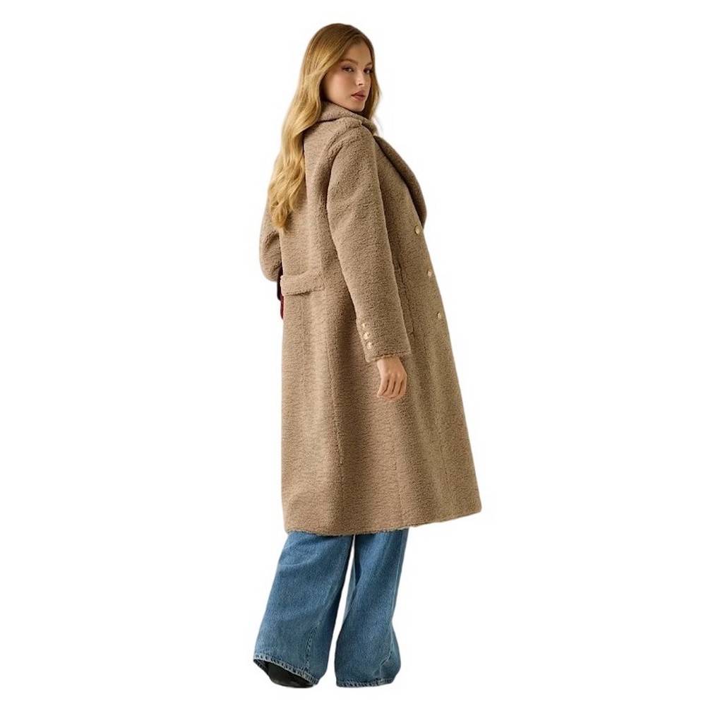 GUESS LAILA FAUX FUR BONDED COAT ΠΑΛΤΟ ΓΥΝΑΙΚΕΙΟ BEIGE