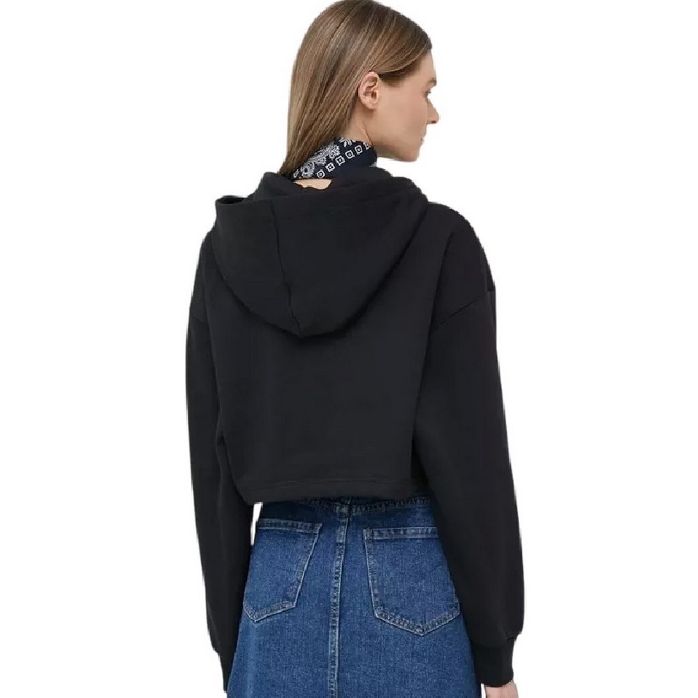 CALVIN KLEIN JEANS SHINY INSTITUTIONAL HOODIE ΜΠΛΟΥΖΑ ΦΟΥΤΕΡ ΓΥΝΑΙΚΕΙΑ BLACK