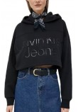 CALVIN KLEIN JEANS SHINY INSTITUTIONAL HOODIE ΜΠΛΟΥΖΑ ΦΟΥΤΕΡ ΓΥΝΑΙΚΕΙΑ BLACK