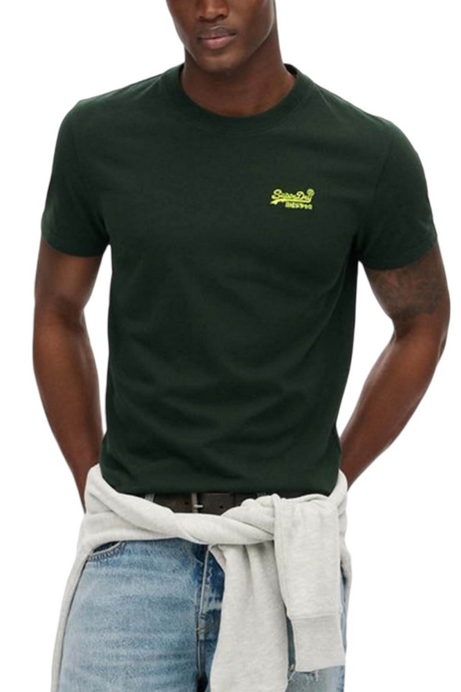 SUPERDRY D1 OVIN ESSENTIAL LOGO EMB TEE T-SHIRT ΜΠΛΟΥΖΑ ΑΝΔΡΙΚΗ FOREST GREEN