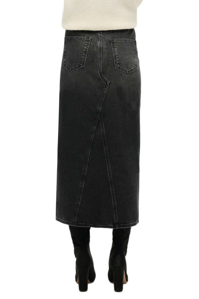 SUPERDRY D1 OVIN DENIM SPLIT MAXI SKIRT ΦΟΥΣΤΑ ΓΥΝΑΙΚΕΙΟ BLACK