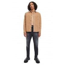 CALVIN KLEIN JEANS MONOLOGO BADGE CORDUROY SHIRT ΠΟΥΚΑΜΙΣΟ ΑΝΔΡΙΚΟ BEIGE