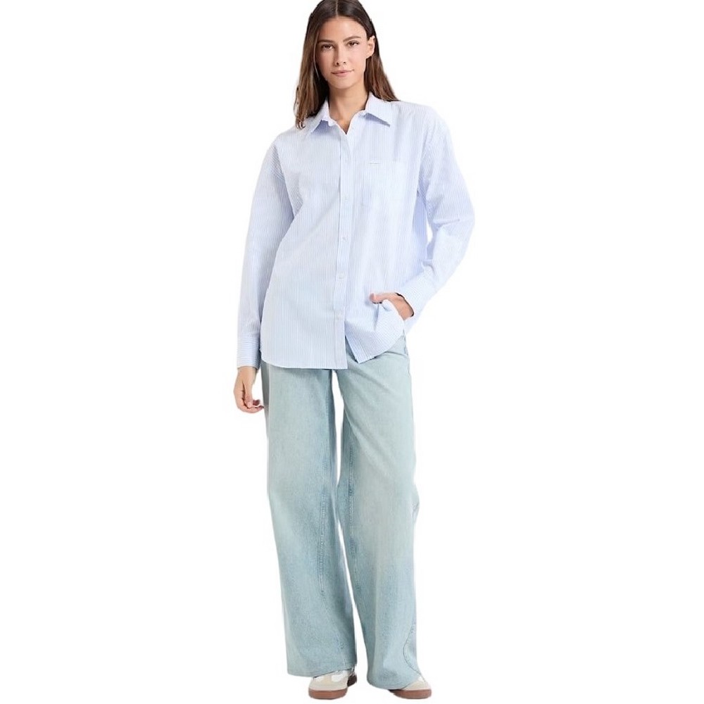 GUESS JEANS LS OVERSIZE POCKETS SHIRT ΠΟΥΚΑΜΙΣΟ ΓΥΝΑΙΚΕΙΟ CIEL