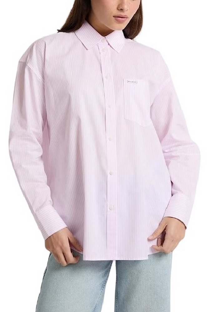 GUESS JEANS LS OVERSIZE POCKETS SHIRT ΠΟΥΚΑΜΙΣΟ ΓΥΝΑΙΚΕΙΟ PINK