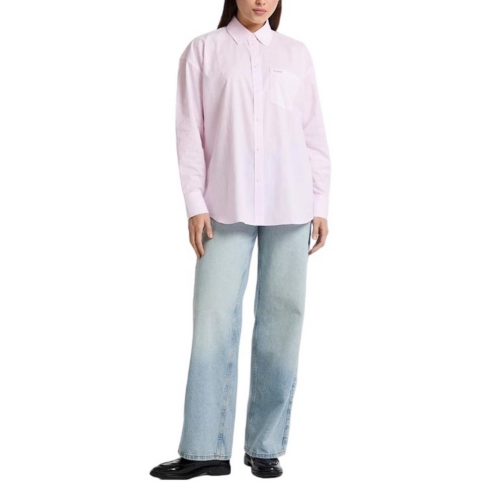 GUESS JEANS LS OVERSIZE POCKETS SHIRT ΠΟΥΚΑΜΙΣΟ ΓΥΝΑΙΚΕΙΟ PINK