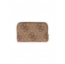GUESS JANIE LOGO SLG MED ZIP AROUND ΠΟΡΤΟΦΟΛΙ ΓΥΝΑΙΚΕΙΟ LATTE