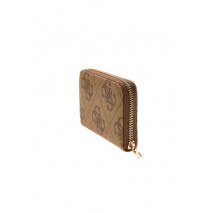 GUESS JANIE LOGO SLG MED ZIP AROUND ΠΟΡΤΟΦΟΛΙ ΓΥΝΑΙΚΕΙΟ LATTE