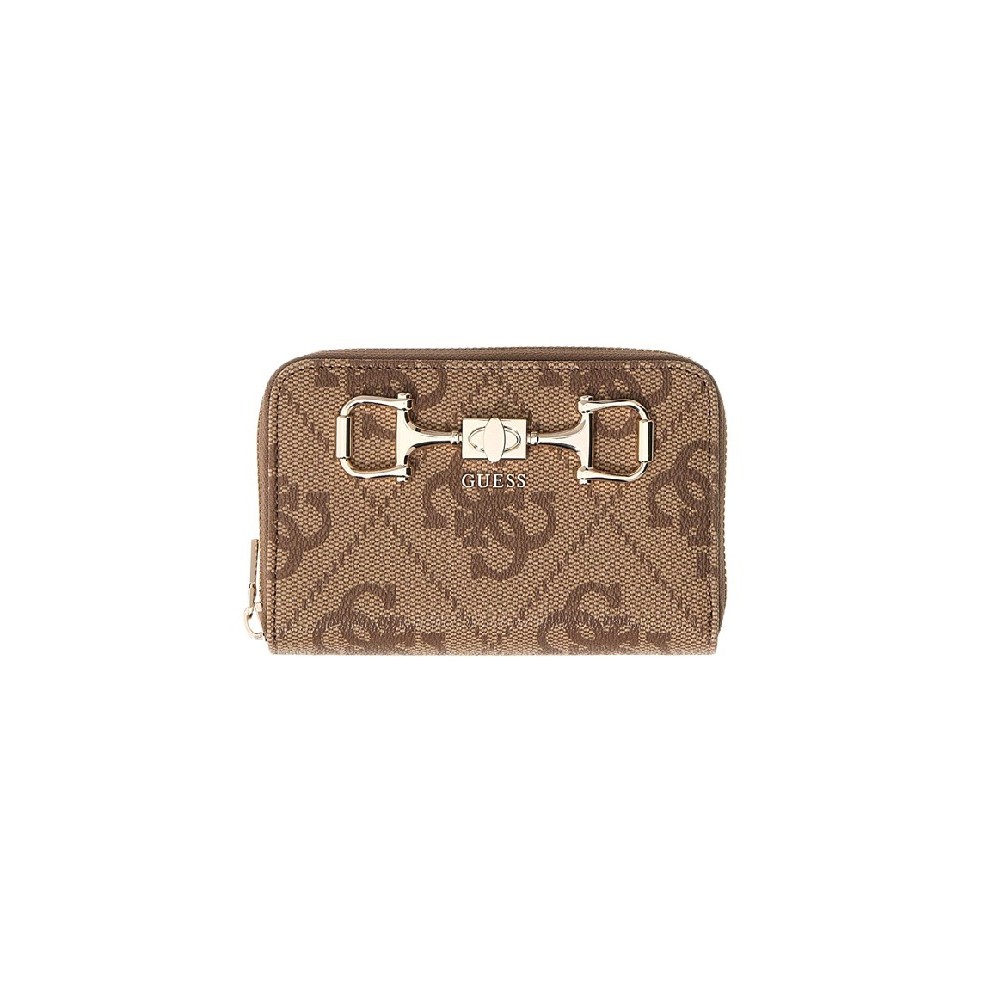 GUESS JANIE LOGO SLG MED ZIP AROUND ΠΟΡΤΟΦΟΛΙ ΓΥΝΑΙΚΕΙΟ LATTE