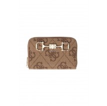 GUESS JANIE LOGO SLG MED ZIP AROUND ΠΟΡΤΟΦΟΛΙ ΓΥΝΑΙΚΕΙΟ LATTE