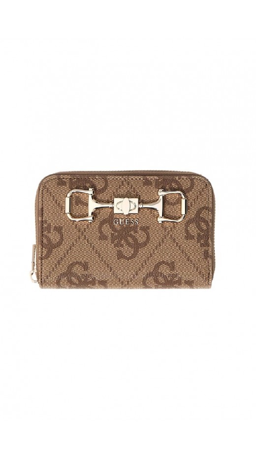 GUESS JANIE LOGO SLG MED ZIP AROUND ΠΟΡΤΟΦΟΛΙ ΓΥΝΑΙΚΕΙΟ LATTE