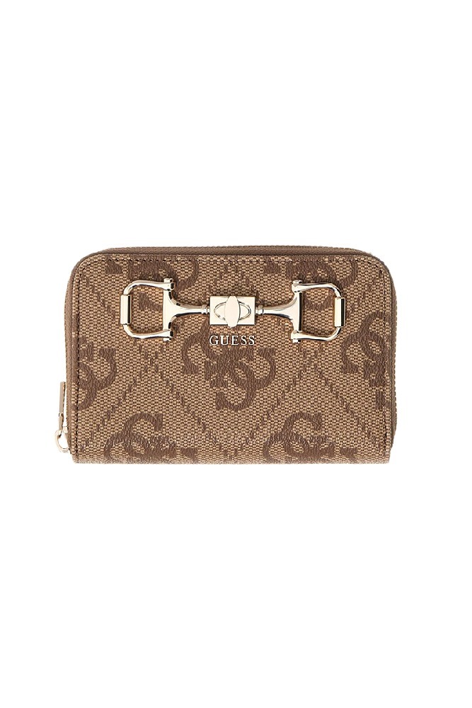 GUESS JANIE LOGO SLG MED ZIP AROUND ΠΟΡΤΟΦΟΛΙ ΓΥΝΑΙΚΕΙΟ LATTE