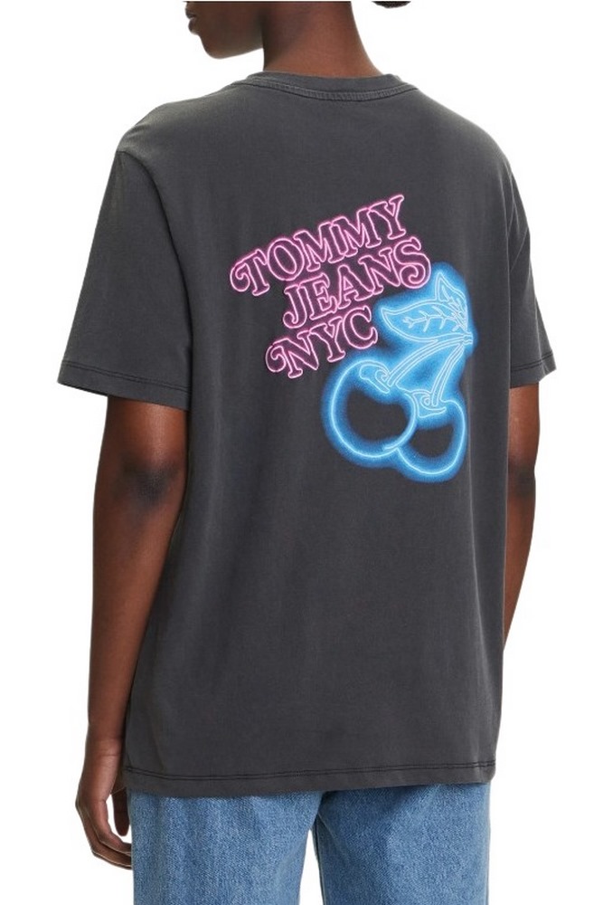 TOMMY JEANS RLX NEON SS TEE EXT T-SHIRT ΜΠΛΟΥΖΑ ΓΥΝΑΙΚΕΙΑ WASHED BLACK