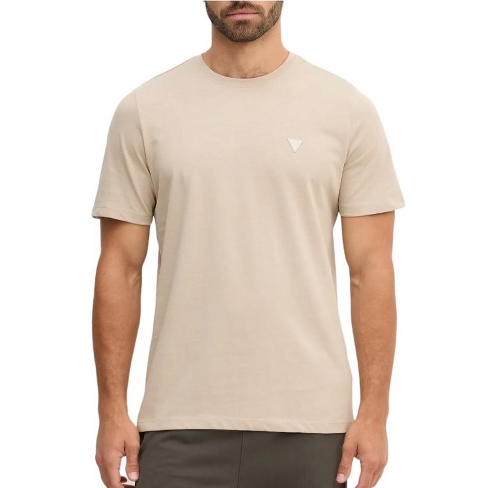 GUESS CN PATCH TEE T-SHIRT ΜΠΛΟΥΖΑ ΑΝΔΡΙΚΗ BEIGE