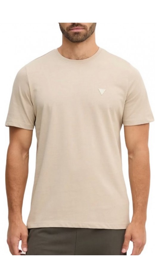 GUESS CN PATCH TEE T-SHIRT ΜΠΛΟΥΖΑ ΑΝΔΡΙΚΗ BEIGE