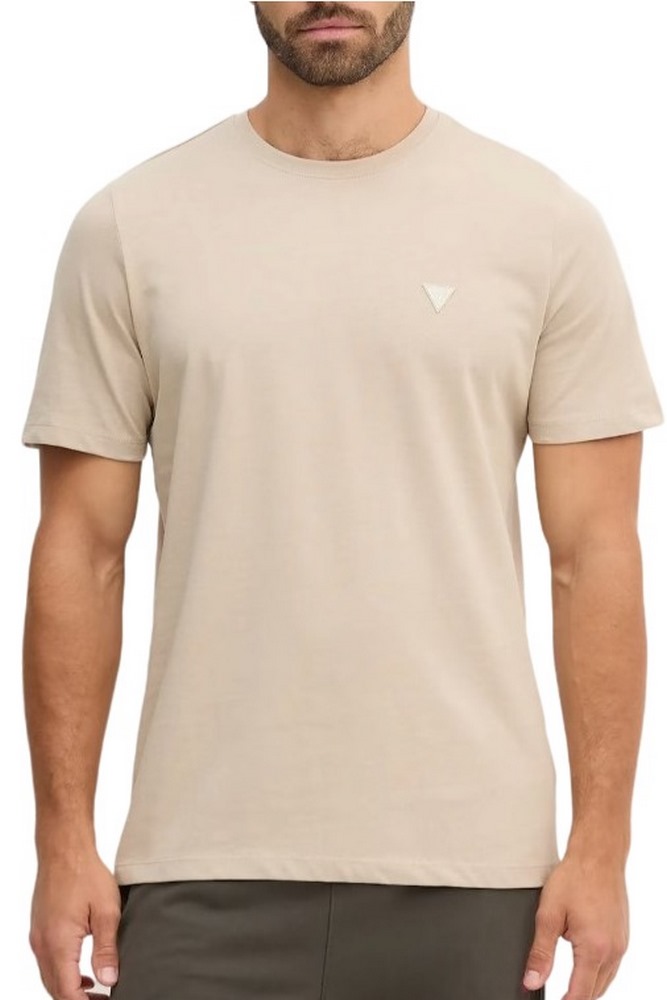 GUESS CN PATCH TEE T-SHIRT ΜΠΛΟΥΖΑ ΑΝΔΡΙΚΗ BEIGE