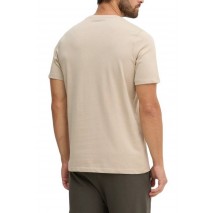 GUESS CN PATCH TEE T-SHIRT ΜΠΛΟΥΖΑ ΑΝΔΡΙΚΗ BEIGE