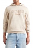GUESS BEAU HOODIE SWEATSHIRT ΦΟΥΤΕΡ ΑΝΔΡΙΚΟ BEIGE