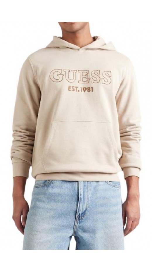 GUESS BEAU HOODIE SWEATSHIRT ΦΟΥΤΕΡ ΑΝΔΡΙΚΟ BEIGE