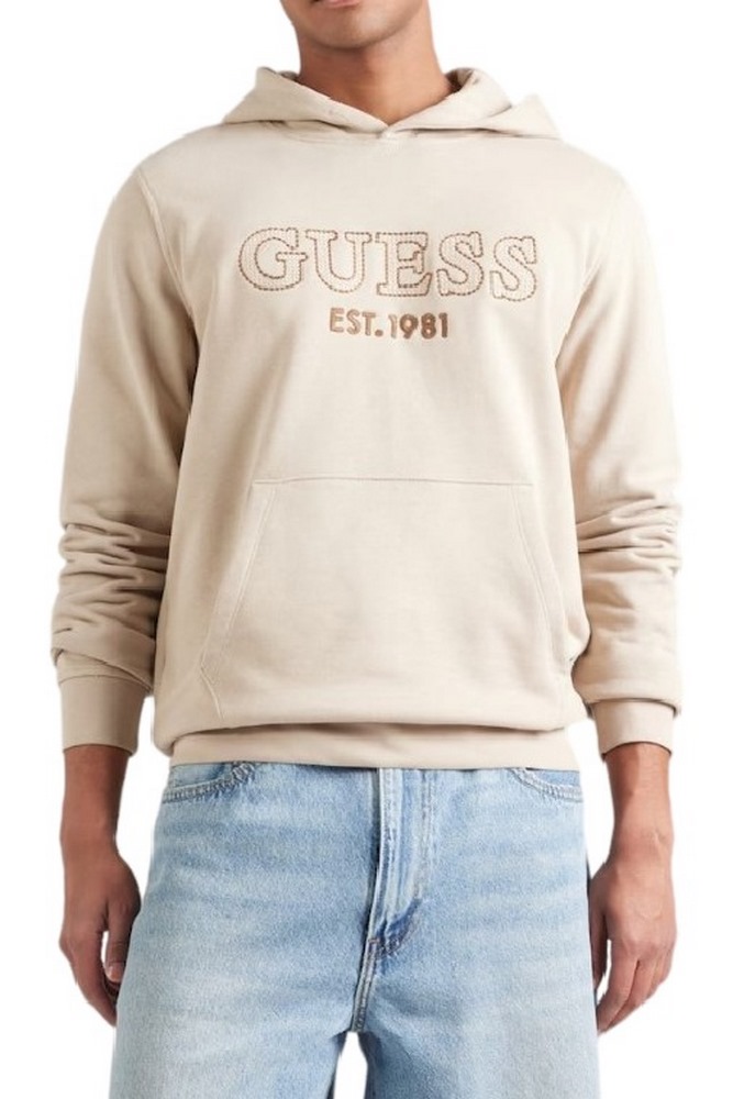 GUESS BEAU HOODIE SWEATSHIRT ΦΟΥΤΕΡ ΑΝΔΡΙΚΟ BEIGE