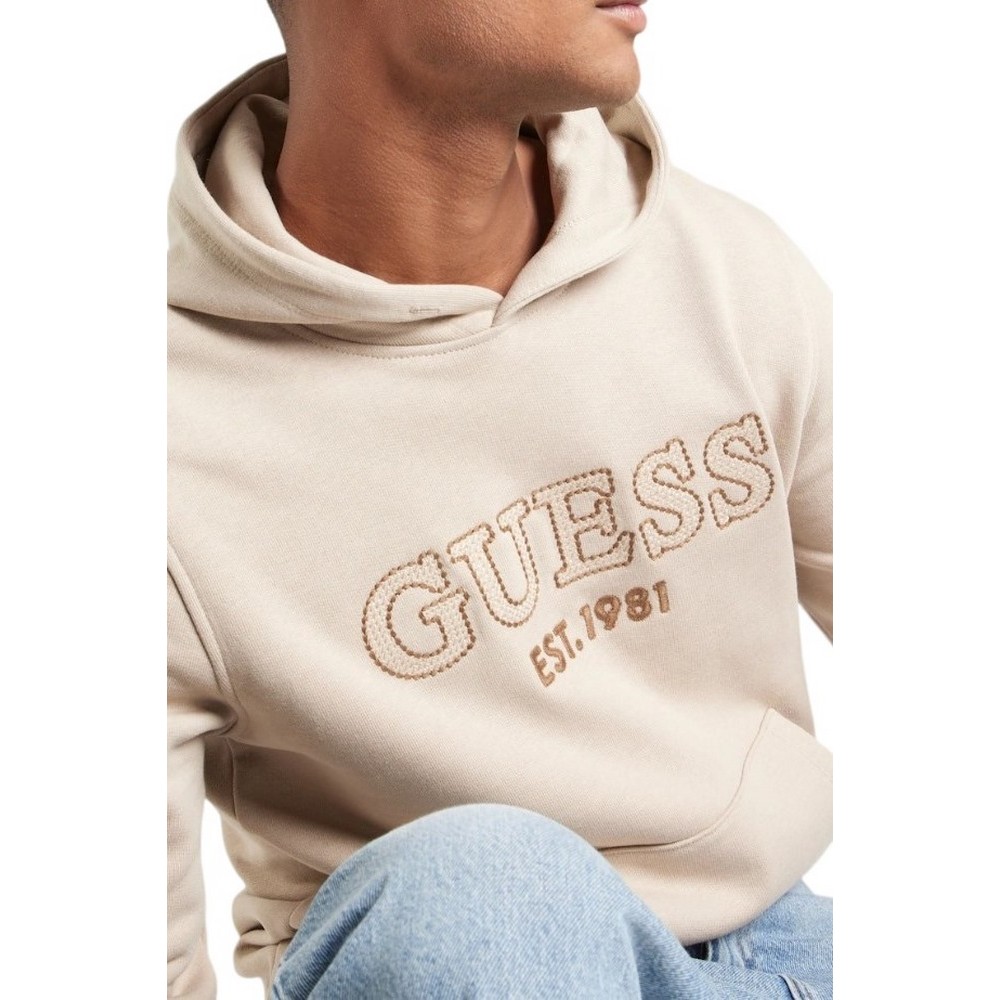 GUESS BEAU HOODIE SWEATSHIRT ΦΟΥΤΕΡ ΑΝΔΡΙΚΟ BEIGE