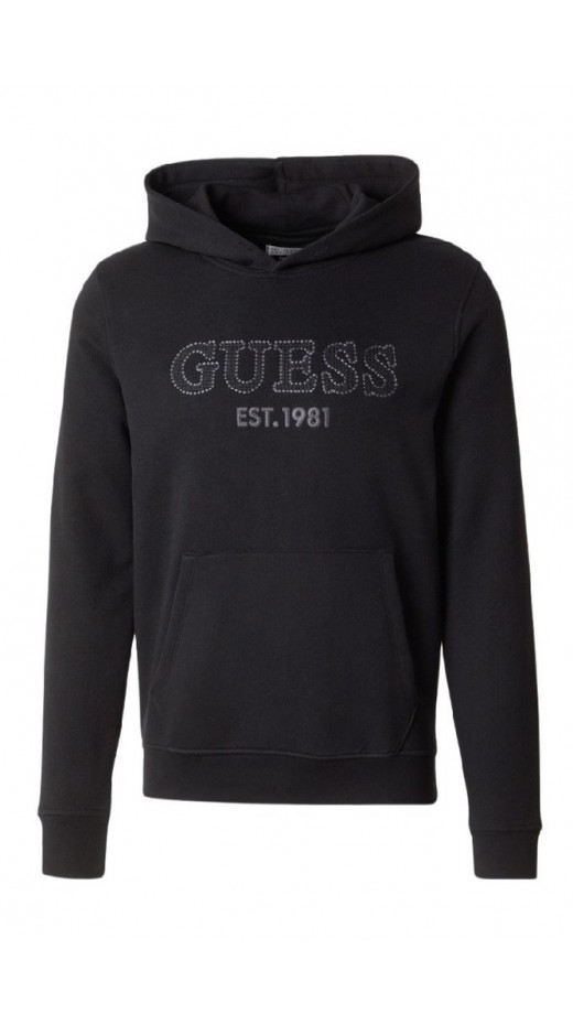 GUESS BEAU HOODIE SWEATSHIRT ΦΟΥΤΕΡ ΑΝΔΡΙΚΟ BLACK